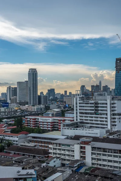 Bangkok Thajsko Května 2018 Panoráma Budování Města Bouřkové Mraky Obloze — Stock fotografie