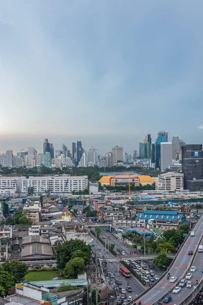 Bangkok Thajsko Května 2018 Panoráma Budování Města Bouřkové Mraky Obloze — Stock fotografie