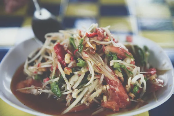 Salad Pepaya Atau Papaya Pok Pok Som Tum Untuk Dijual — Stok Foto