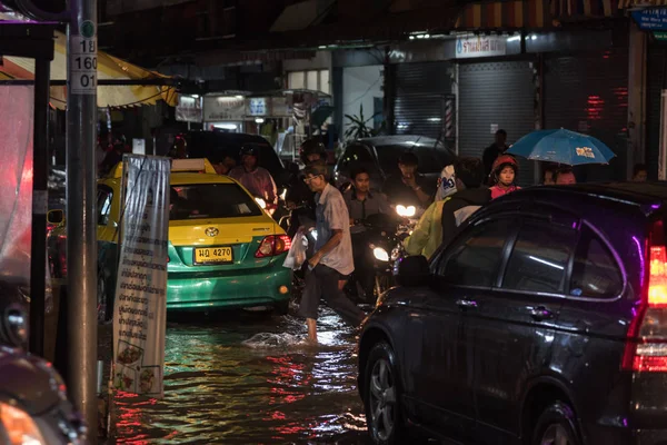 Bangkok Thaiföld 2017 Június Víz Árvíz Bangkok Város Probléma Val — Stock Fotó