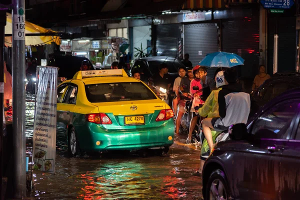 Bangkok Thaiföld 2017 Június Víz Árvíz Bangkok Város Probléma Val — Stock Fotó