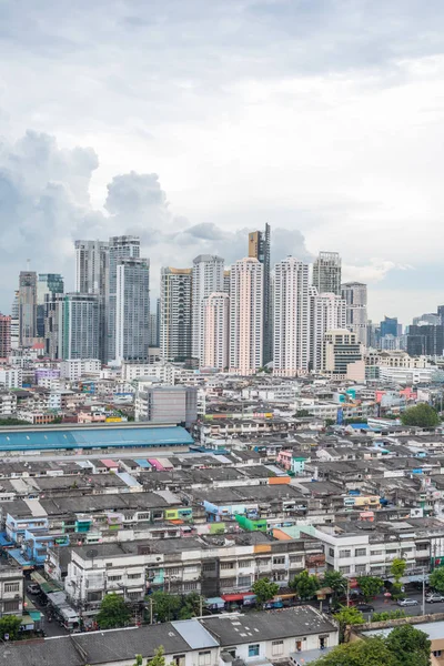 Бангкок Таиланд Мая 2018 Года Строительство Города Грозовых Тучах Небоскреба — стоковое фото