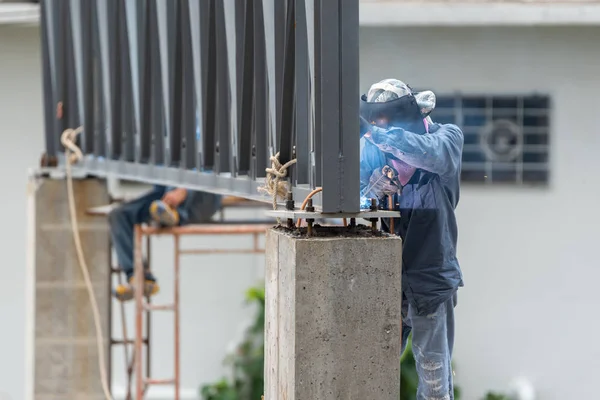 Bangkok Thaiföld 2017 Május Azonosítatlan Személyek Egy Építőipari Munkás Vagy — Stock Fotó