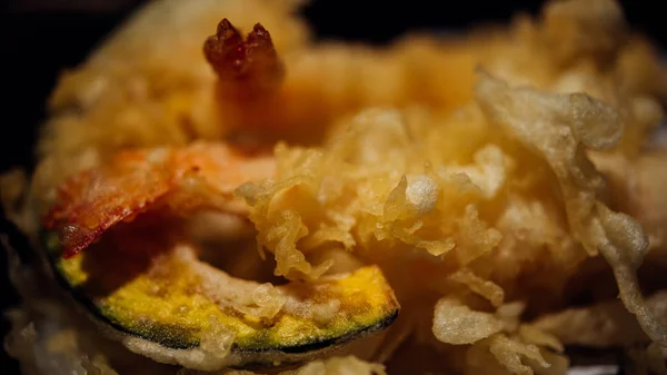 Tempura Una Comida Japonesa Que Generalmente Consiste Mariscos Verduras Para — Foto de Stock