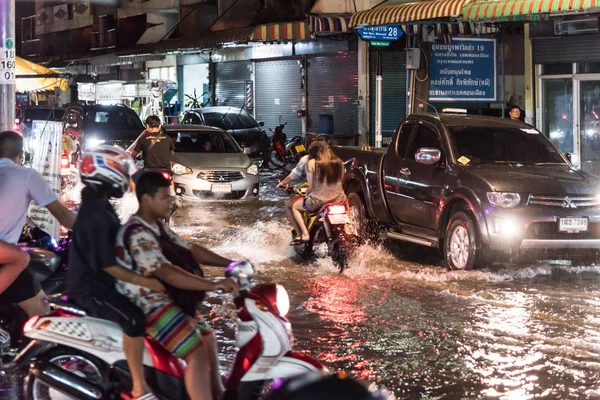 Bangkok Thajsko Června 2017 Vody Povodně Bangkoku Město Problém Průvlakem — Stock fotografie