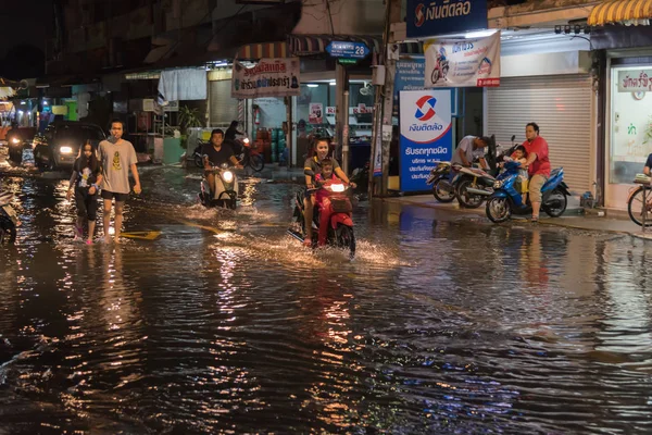 Bangkok Thaiföld 2018 Október Víz Árvíz Bangkok Város Probléma Val — Stock Fotó