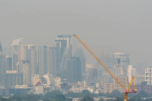 Banguecoque Tailândia Janeiro 2019 Cidade Banguecoque Com Poeira Pm2 Smog — Fotografia de Stock