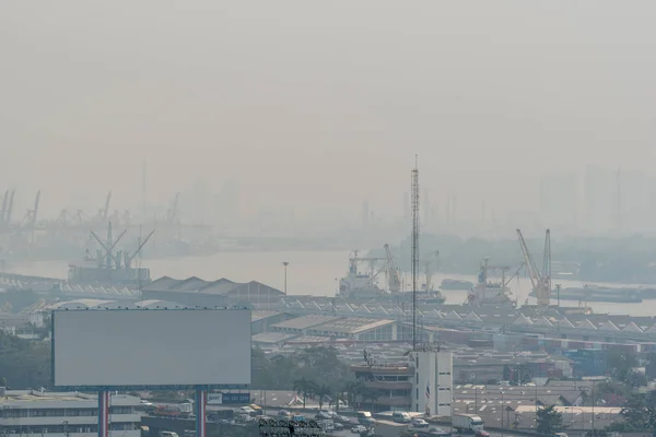 Bangkok Thajsko Ledna 2019 Panoráma Bangkoku Smog Prach Pm2 Překročit — Stock fotografie