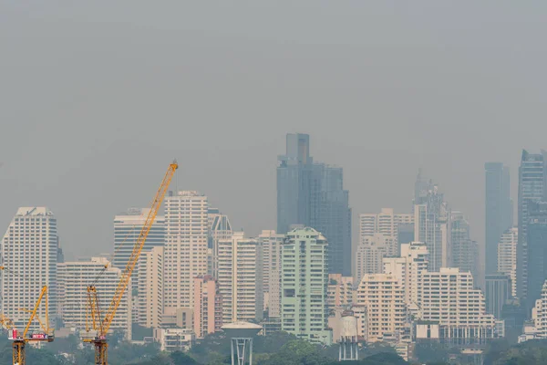 Bangkok Thajsko Ledna 2019 Panoráma Bangkoku Smog Prach Pm2 Překročit — Stock fotografie