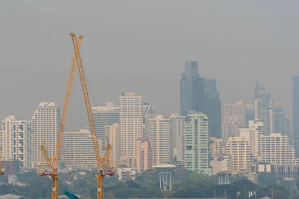 Bangkok Thajsko Ledna 2019 Panoráma Bangkoku Smog Prach Pm2 Překročit — Stock fotografie