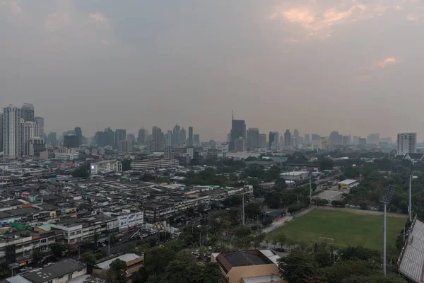 Smog PM 2.5 Dust overschrijdt de standaardwaarde van Bangkok — Stockfoto