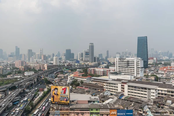Smog pm2,5 Staub überschreitet Normwert von Bangkok — Stockfoto