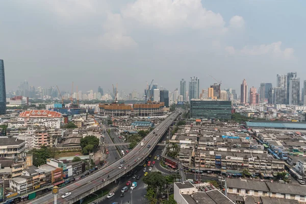 Fumaça de poeira PM2.5 exceder o valor padrão de Bangkok — Fotografia de Stock