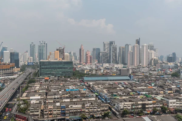 Smog PM 2.5 Dust overschrijdt de standaardwaarde van Bangkok — Stockfoto