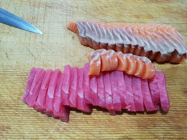 Comida japonesa Sashimi salmão — Fotografia de Stock