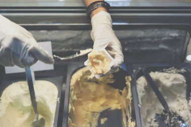 Dondurma tazelik smoothie ve renkli çeşitli