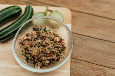 Tayland Güney baharatlı Budu salatası ve sebze pazarı