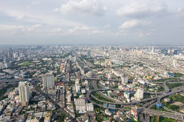 Bangkok Tailandia Agosto 2016 Paisaje Urbano Transporte Con Autopista Tráfico —  Fotos de Stock