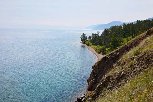 Bela Paisagem Lago Baikal Rússia Noite Verão Ensolarada — Fotografia de Stock