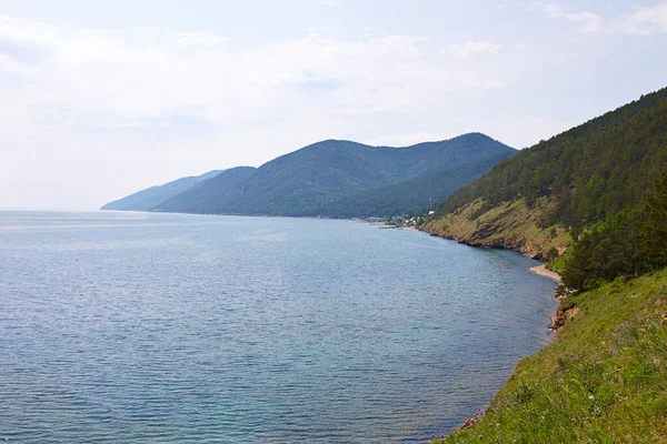 Вид Над Большим Красивым Озером Озеро Байкал Россия — стоковое фото