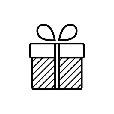 Arkaplandaki hediye kutusu simgesi. Noel hediyesi ikonu illüstrasyon vektör sembolü. Hediye kutusu simgesi. Hediye paketi, vektör 10 - kutu simgesi