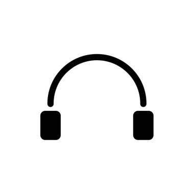 Arka planda kulaklık vektör simgesi. Web tasarım simgesi. Kulaklık simgesi minimalist tasarımı. Müzik için kulaklık