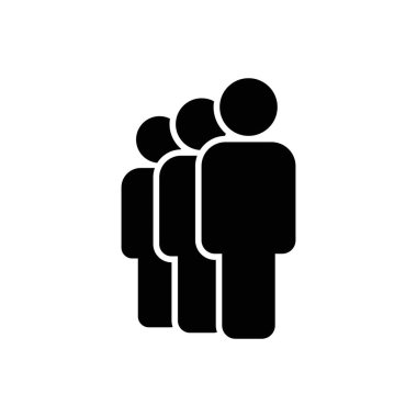 İnsanlar ikonu yönetir. Kişi sembolü. Çalışma Grubu Ekibi, Kalabalık Vektör İllüstrasyon ikonu. Piktogram grubu izole edildi. Halkın simgesi, kalabalığın sembolü. Sırada insanlar var