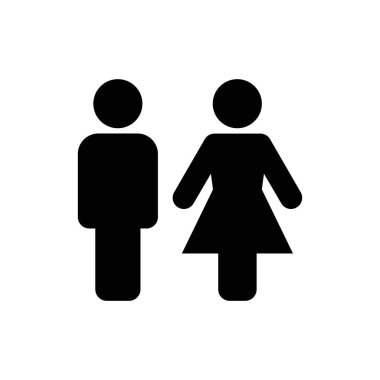 Erkek ve kadın ikon vektör illüstrasyonu