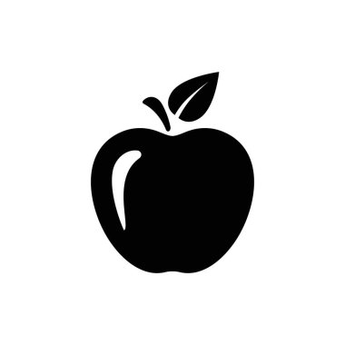 Elma vektör simgesi. Apple meyve çizimi simgesi. Web tasarım vektör logosu. Arkaplanda elma izole