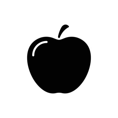 Elma vektör simgesi. Apple meyve çizimi simgesi. Web tasarım vektör logosu. Arkaplanda elma izole