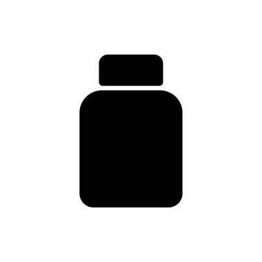 İlaç şişesi ikonu. İlaç şişesi var. Web tasarım simgesi. Eczane ilaç ikonu. Sağlık hizmetleri ikonu. Boş İlaç Şişesi Vektör EPS 10