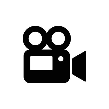 Video kamera simgesi. Sinema kamera ikonu. Film kamerası, film kamerası ikonu. Vektör simgesi EPS 10