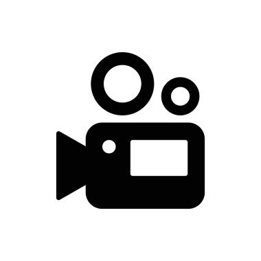 Video kamera simgesi. Sinema kamera ikonu. Film kamerası, film kamerası ikonu. Vektör simgesi EPS 10