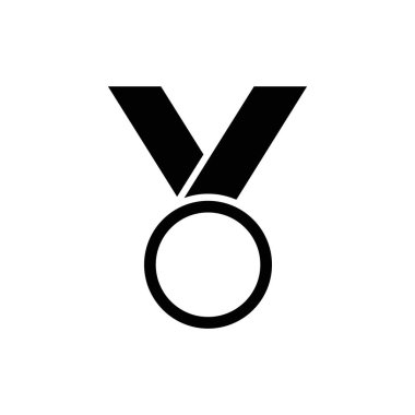 Madalya ikonu, web tasarımı. Onur vektörü ikonu madalyası. Sembol madalyası kurdelesi. Vektör ödülü logosu