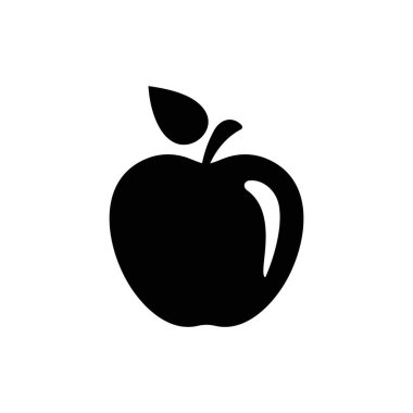 Elma vektör simgesi. Apple meyve çizimi simgesi. Web tasarım vektör logosu. Arkaplanda elma izole