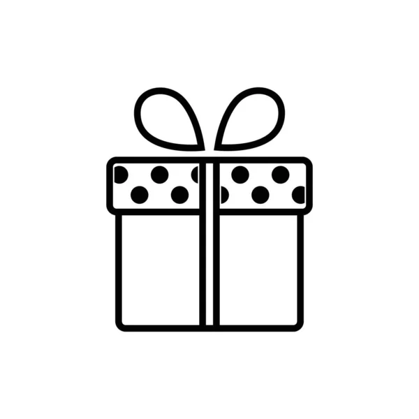 Illustration of gift box icon o background. Christmas gift icon illustration vector symbol. Present gift box icon. Package in gift wrap, vector eps 10 - box icon — Stock Vector