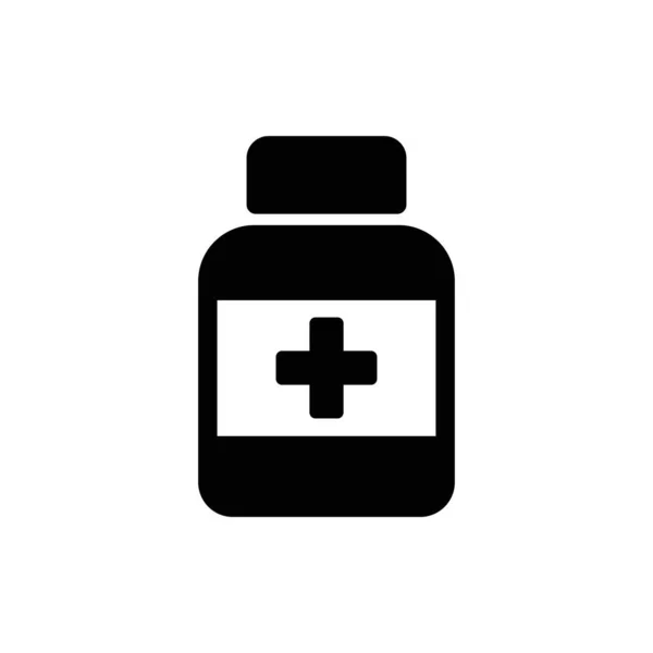 Medizinflaschensymbol. Arzneimittelflasche. Webdesign-Ikone. Apotheken-Ikone. Gesundheitsikone. Pharmaflasche Vector EPS 10 — Stockvektor