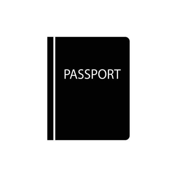 Arka planda biyometrik veri simgesine sahip pasaport izole edildi. Uluslararası seyahat pasaportu belgesi simgesi. Pasaport vektör simgesi EPS 10. Pasaport Simgesi - Seyahat. Geçiş izole — Stok Vektör