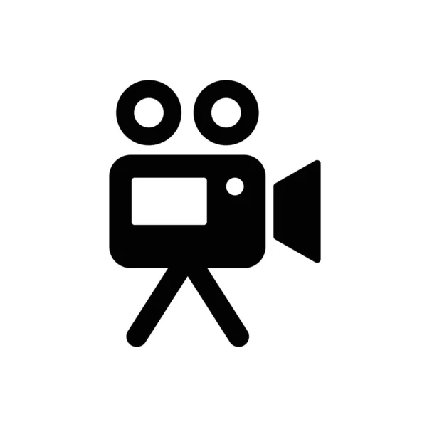 Icono de cámara de vídeo. Icono de cámara de cine. Cámara de cine, icono de la cámara de cine. Icono del vector EPS 10 — Archivo Imágenes Vectoriales