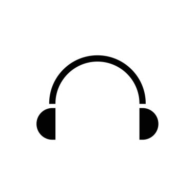 Arka planda kulaklık vektör simgesi. Web tasarım simgesi. Kulaklık simgesi minimalist tasarımı. Müzik için kulaklık