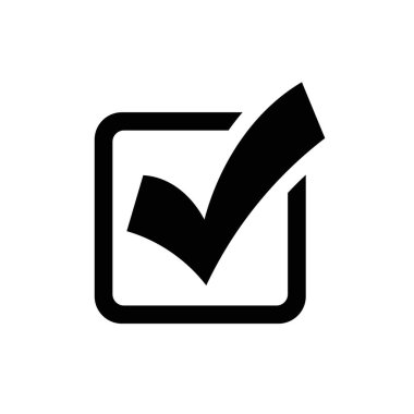 İzole edilmiş simgeyi kontrol et. Kontrol listesi simgesi. İşaretle, tik vektör simgesi. Simge Vektörünü İşaretle. Kontrol listesi işaretleme vektörü EPS 10