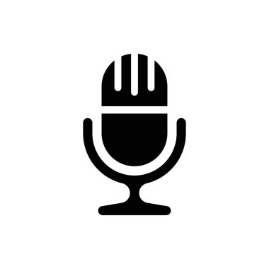 Mikrofon vektör simgesi, web tasarım simgesi. Ses vektörü simgesi, Kayıt. Mikrofon - Stüdyo Sembolü kaydediliyor. Retro mikrofon simgesi