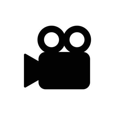 Video kamera simgesi. Sinema kamera ikonu. Film kamerası, film kamerası ikonu. Vektör simgesi EPS 10