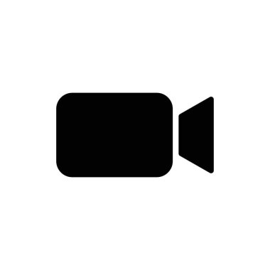 Video kamera simgesi. Sinema kamera ikonu. Film kamerası, film kamerası ikonu. Vektör simgesi EPS 10