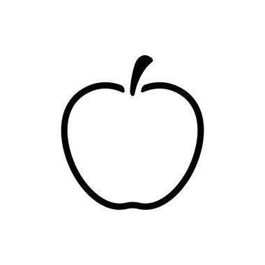Elma vektör simgesi. Apple meyve çizimi simgesi. Web tasarım vektör logosu. Arkaplanda elma izole