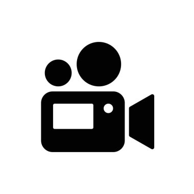 Video kamera simgesi. Sinema kamera ikonu. Film kamerası, film kamerası ikonu. Vektör simgesi EPS 10
