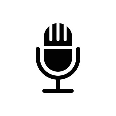 Mikrofon vektör simgesi, web tasarım simgesi. Ses vektörü simgesi, Kayıt. Mikrofon - Stüdyo Sembolü kaydediliyor. Retro mikrofon simgesi