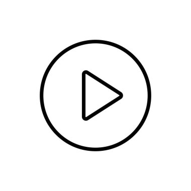 Vektör simgesini çal. Sembol düğmesi oynat videosu. Medya çalma simgesi. Ses oynatma düğmesi. Web tasarım simgesi. EPS 10