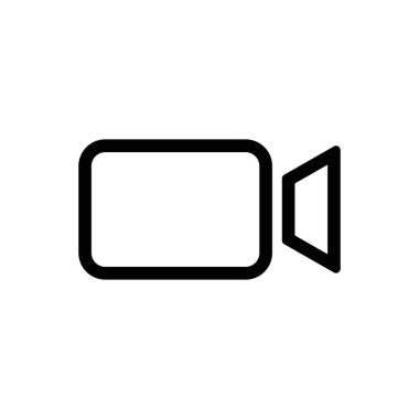 Video kamera simgesi. Sinema kamera ikonu. Film kamerası, film kamerası ikonu. Vektör simgesi EPS 10