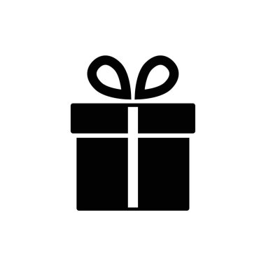 Arkaplandaki hediye kutusu simgesi. Noel hediyesi ikonu illüstrasyon vektör sembolü. Hediye kutusu simgesi. Hediye paketi, vektör 10 - kutu simgesi